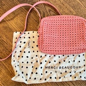 Clare V Pink Rattan Midi Sac